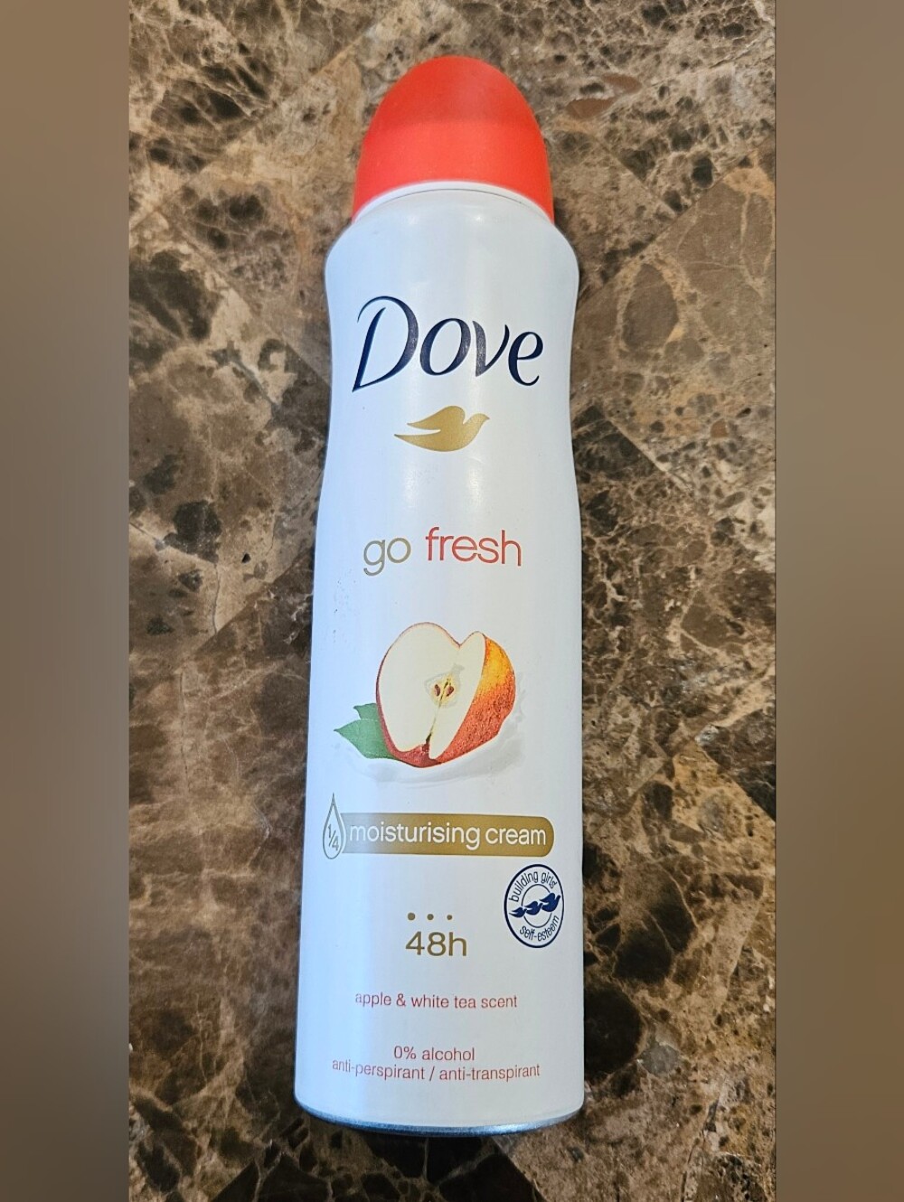 Dove Go Fresh Apple & White Tea Body Spray - White with Coral Cap